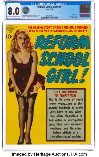 Golden Age (1938-1955):Crime, Reform School Girl #nn (Avon, 1951) CGC VF 8.0 Light tan to off-white pages....