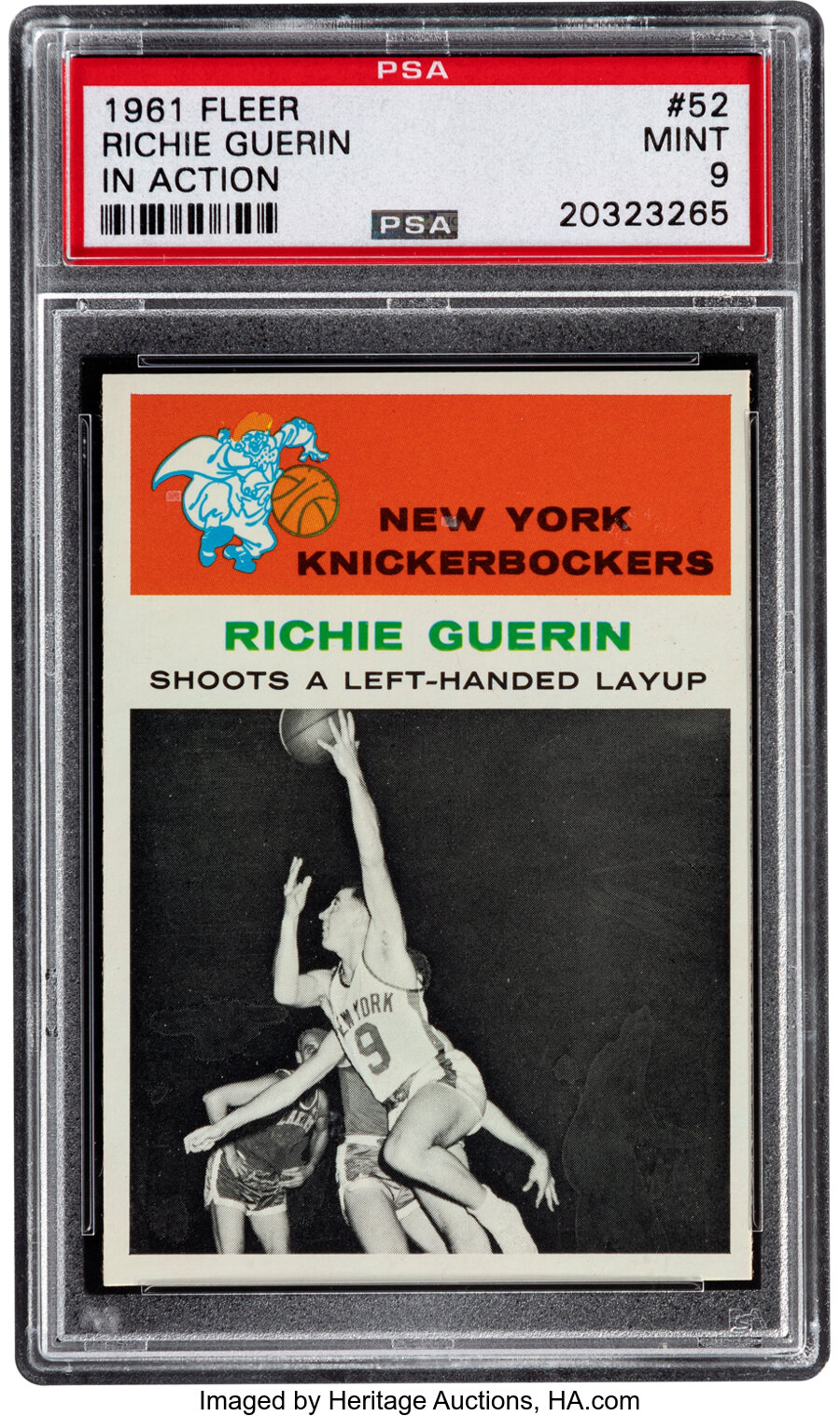 1961 Fleer Richie Guerin (In Action) #52 PSA Mint 9 - Only One Higher