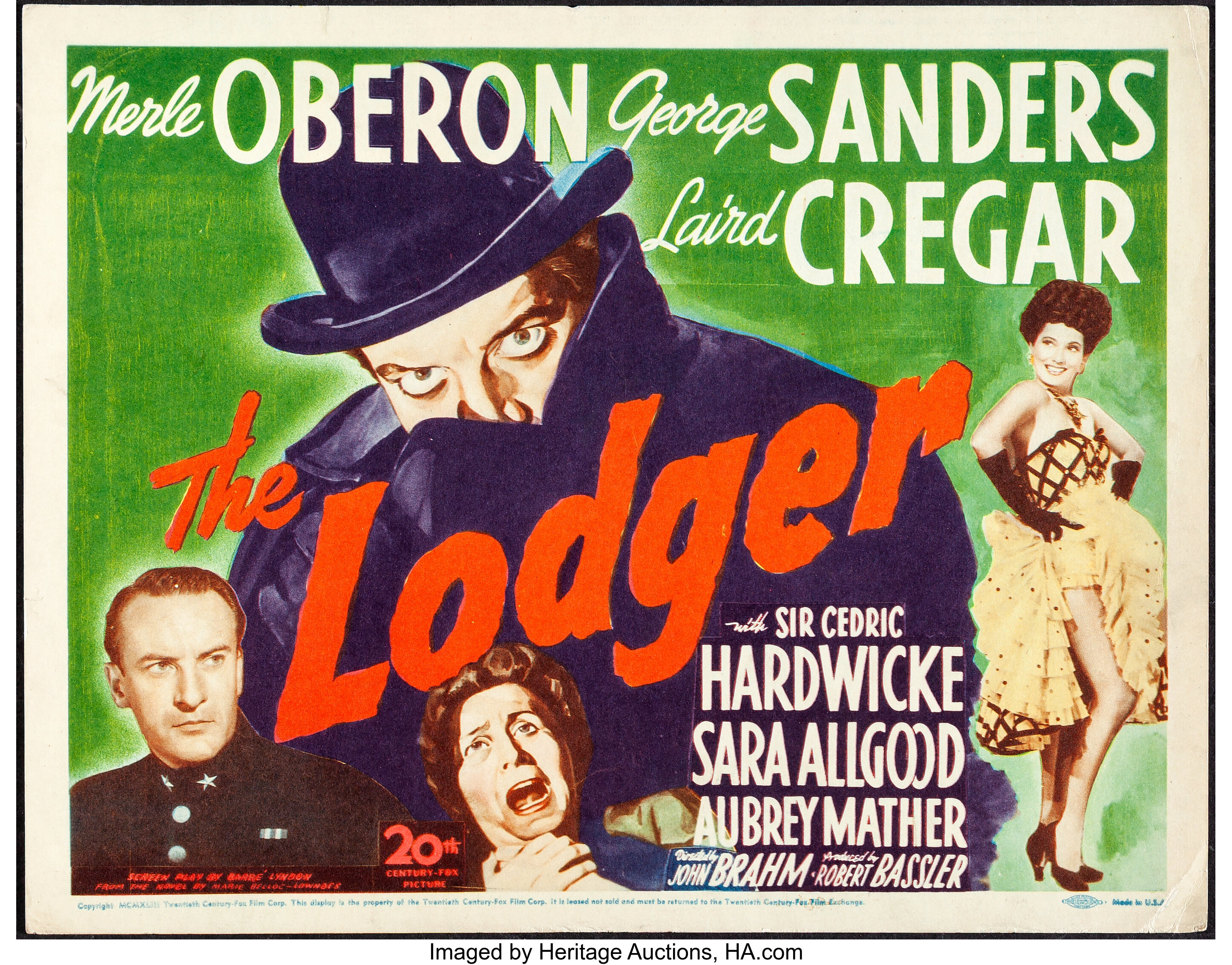 The Lodger (20th Century Fox, 1944). Very Fine-. Title Lobby Card | Lot ...