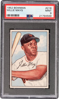 1952 Bowman Willie Mays #218 PSA Mint 9