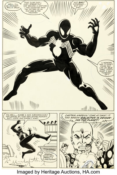 Mike Zeck and Others Marvel Super-Heroes Secret Wars #8 Story Page 25 Black Costume/Venom Original Art (Marvel, 19...