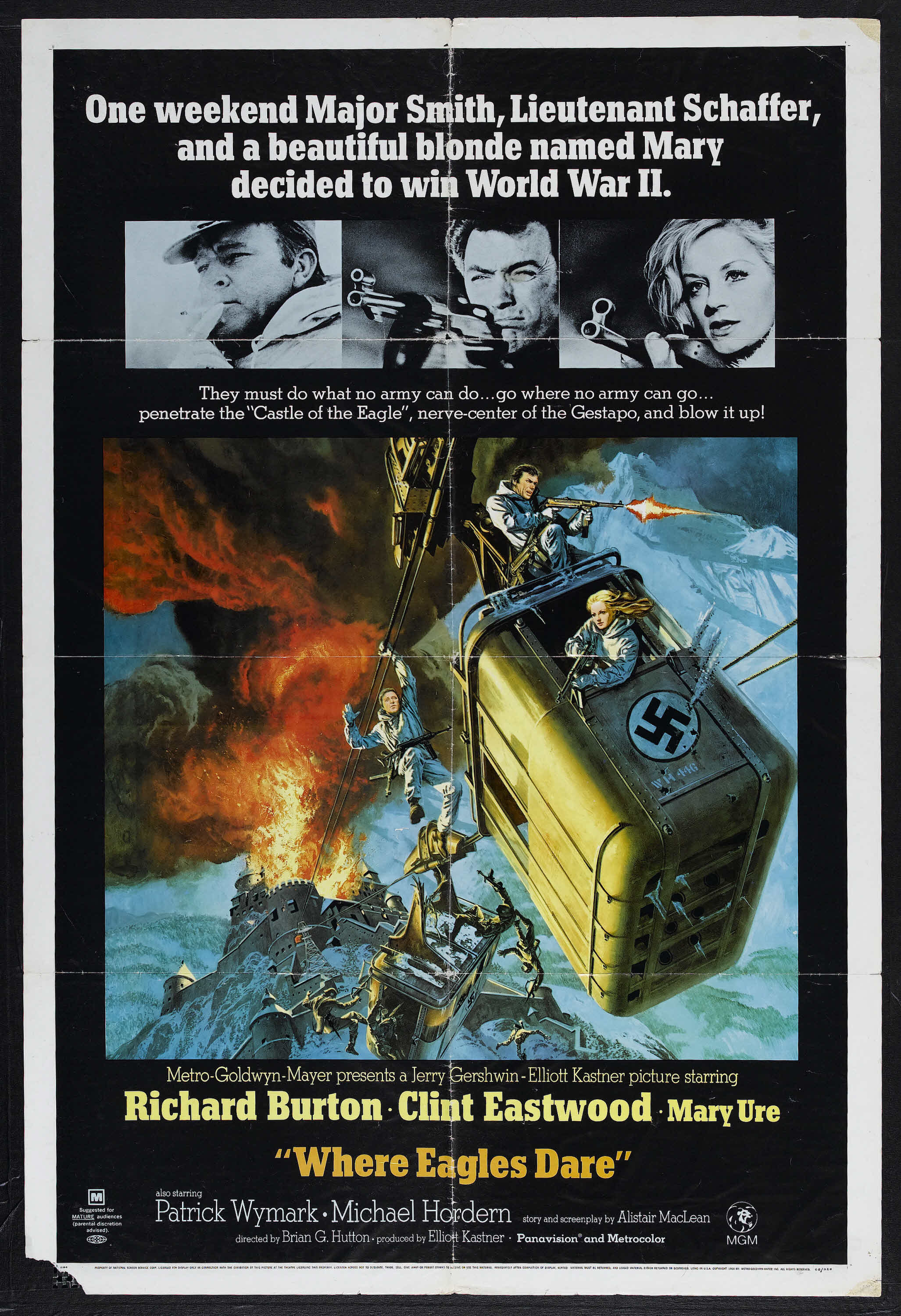 Where Eagles Dare Mgm 1968 One Sheet 27 X 41 War Starring Lot Heritage Auctions