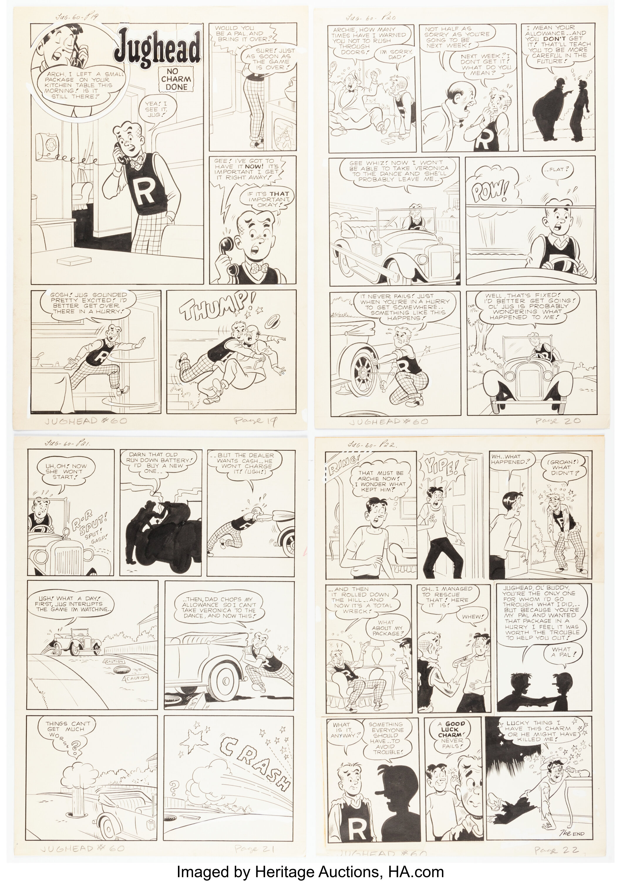 Samm Schwartz (attributed) Archie's Pal Jughead #60 Complete 4-Page ...