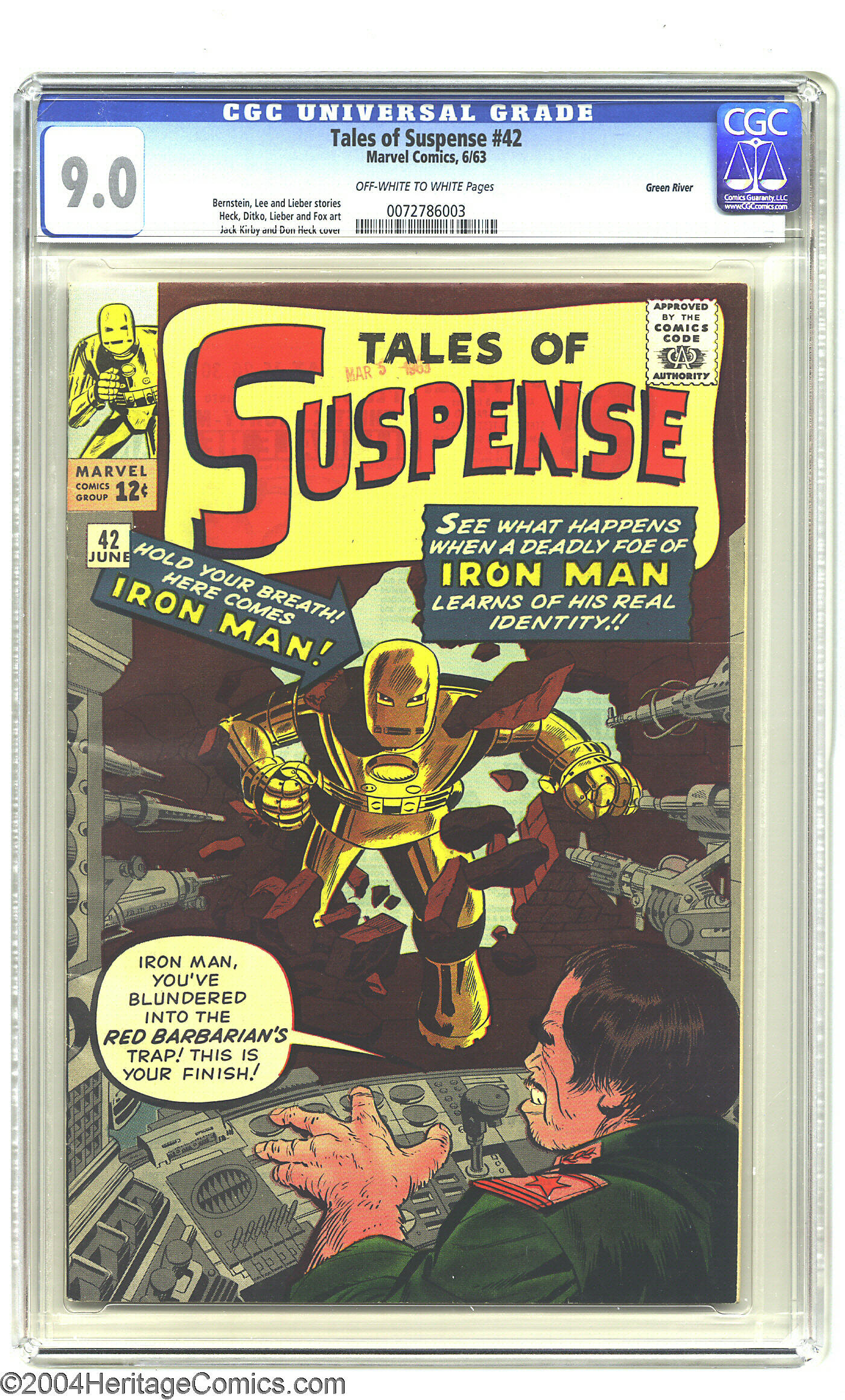 Tales Of Suspense 42 Green River Pedigree Marvel 1963 Cgc Vf Nm Lot 3481 Heritage Auctions