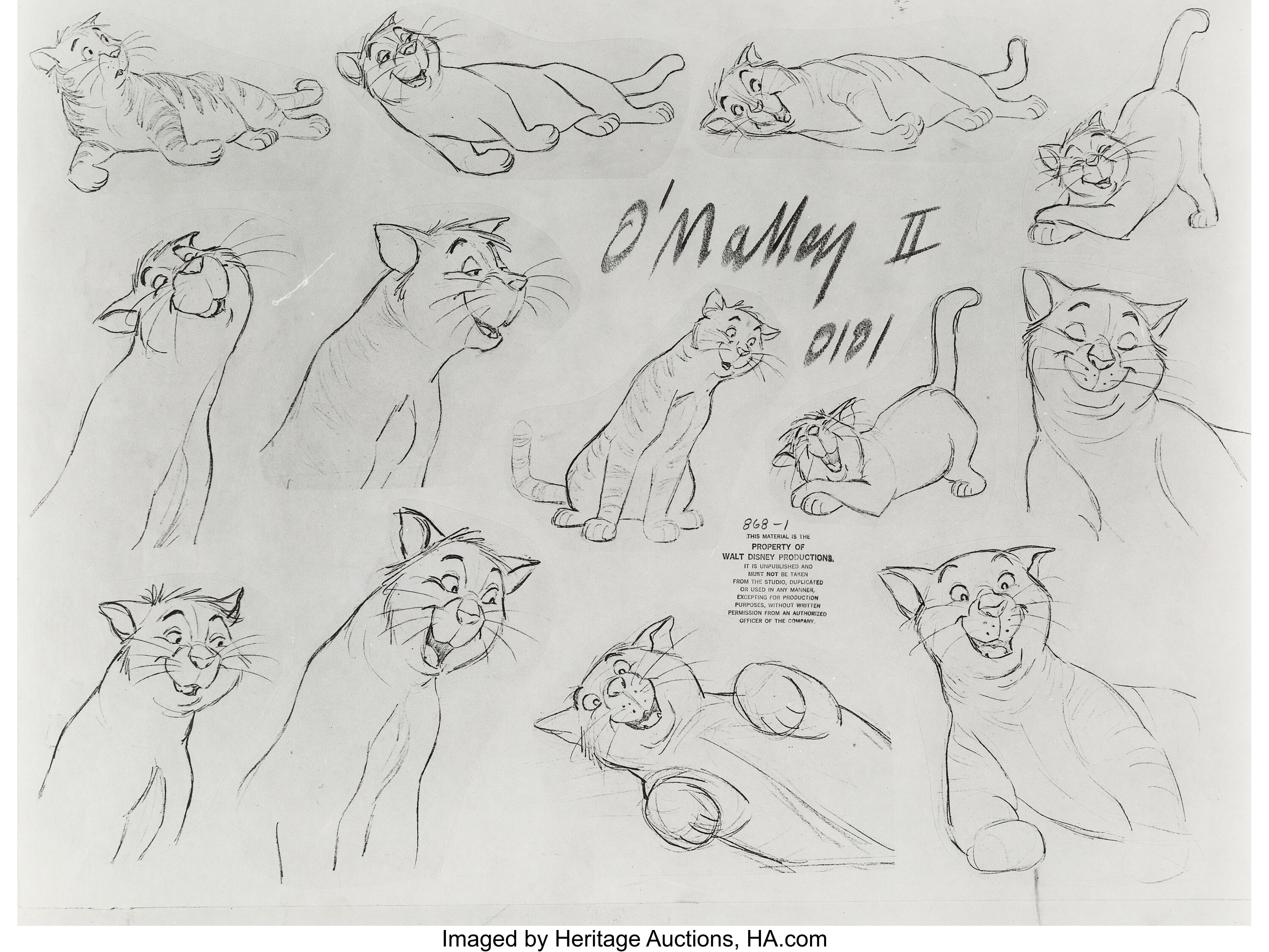 aristocats-rescuers-and-the-fox-and-the-hound-model-sheet-group-lot