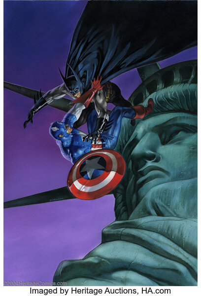 Dave Dorman - Original Trading Card Art - Captain America/Batman | Lot  #4229 | Heritage Auctions