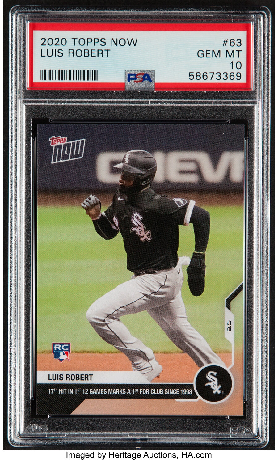 2020 Topps Now Luis Robert #63 PSA Gem Mint 10