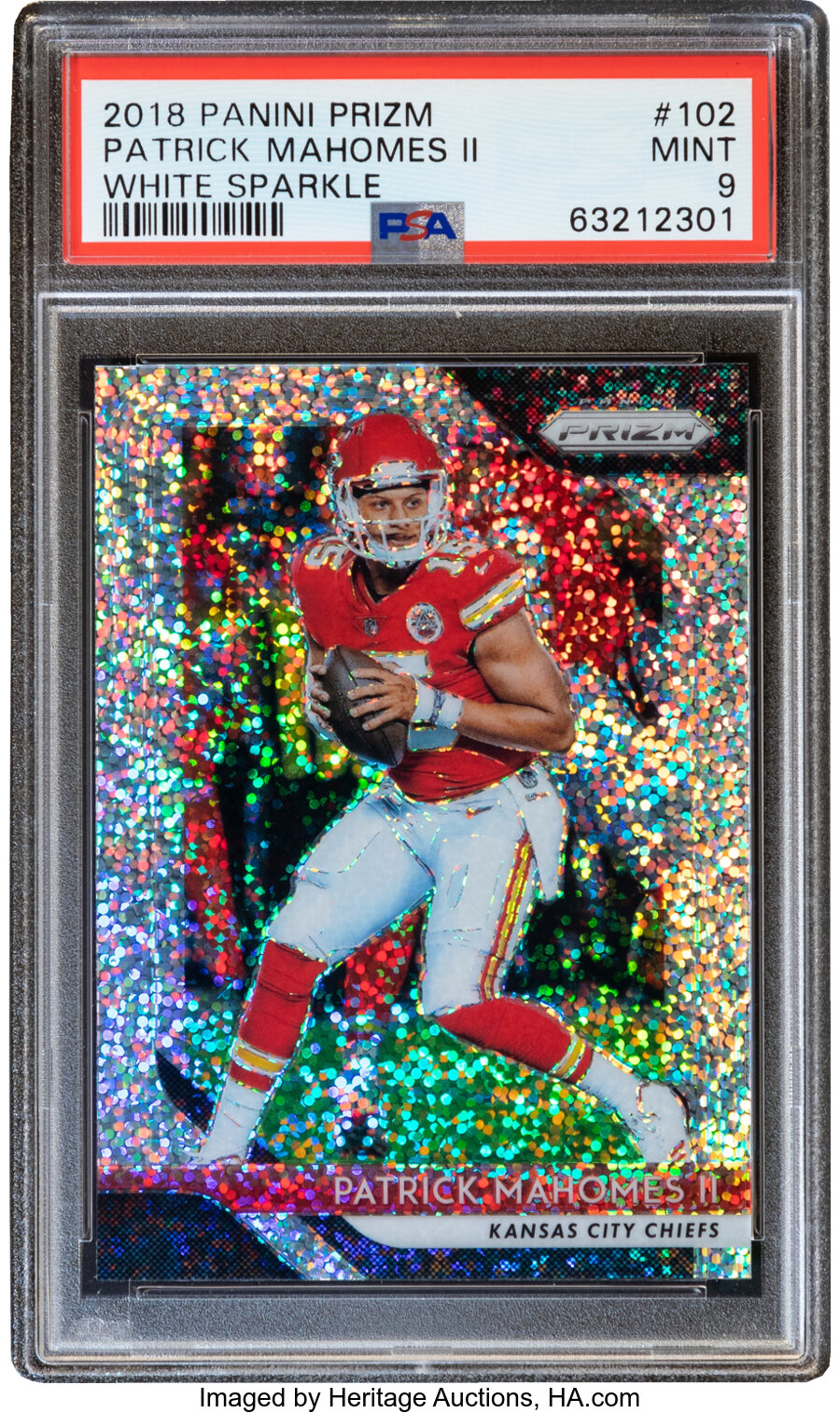 2018 Panini Prizm Patrick Mahomes II (White Sparkle) #102 PSA Mint 9