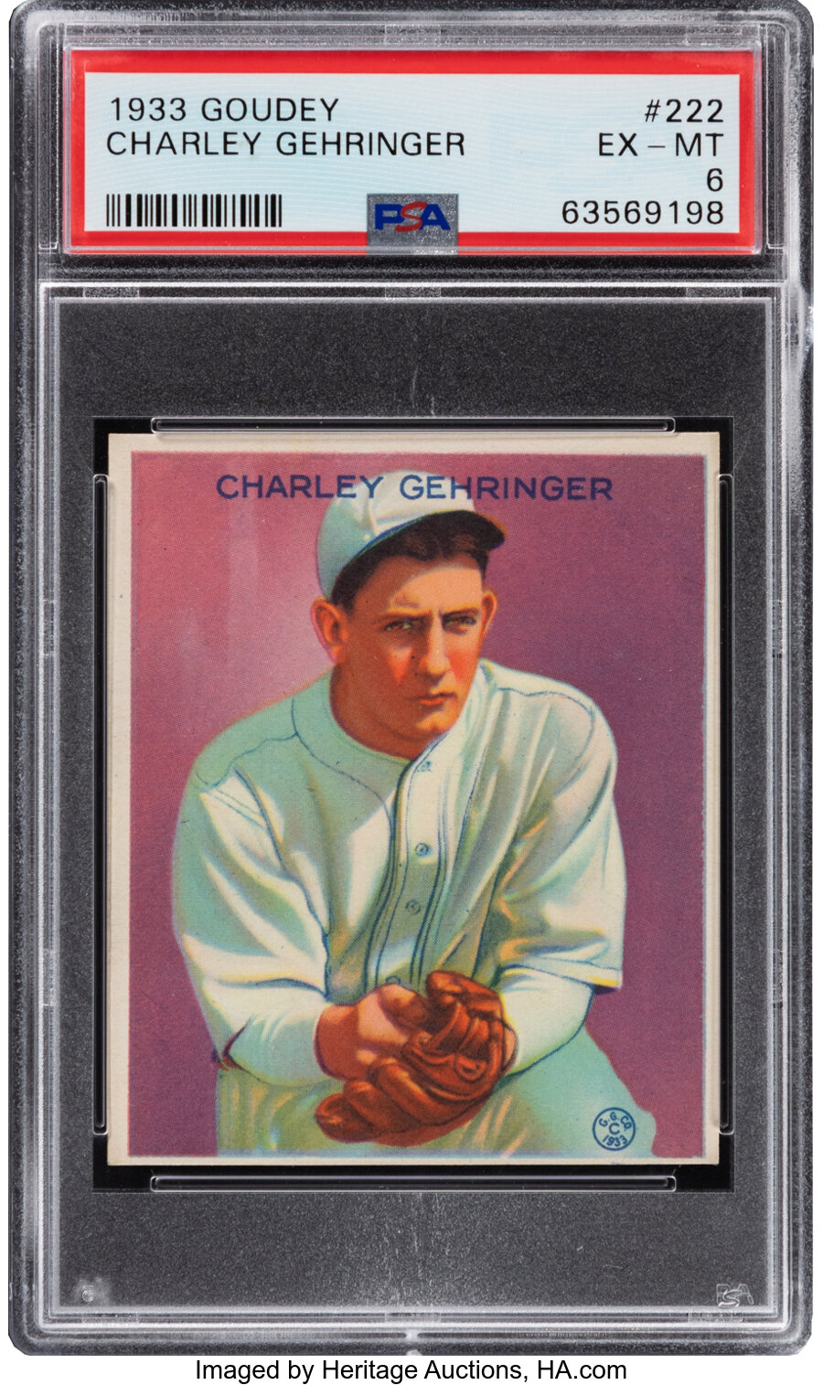 1933 Goudey Charley Gehringer #222 PSA EX-MT 6