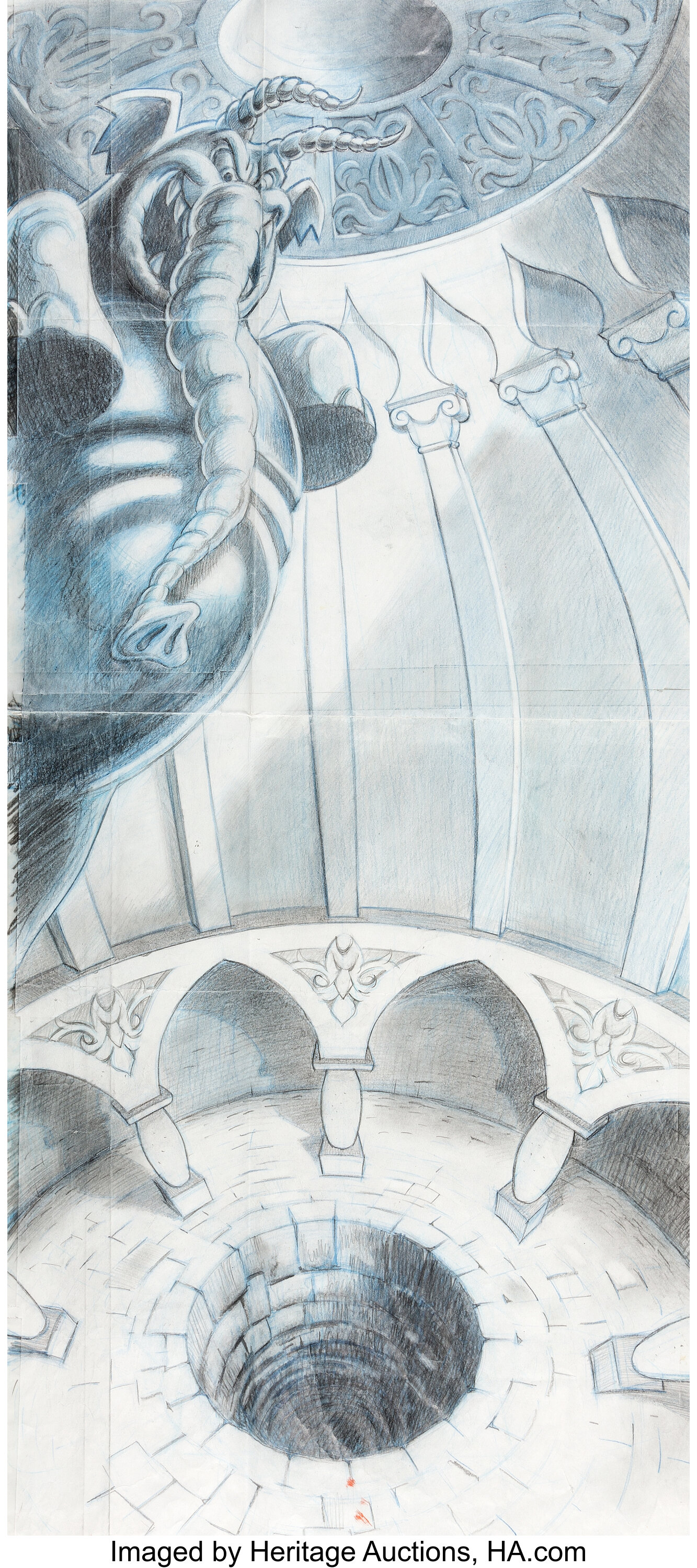Aladdin Early Pan Concept/Layout Drawing (Walt Disney, c. 1992 ...