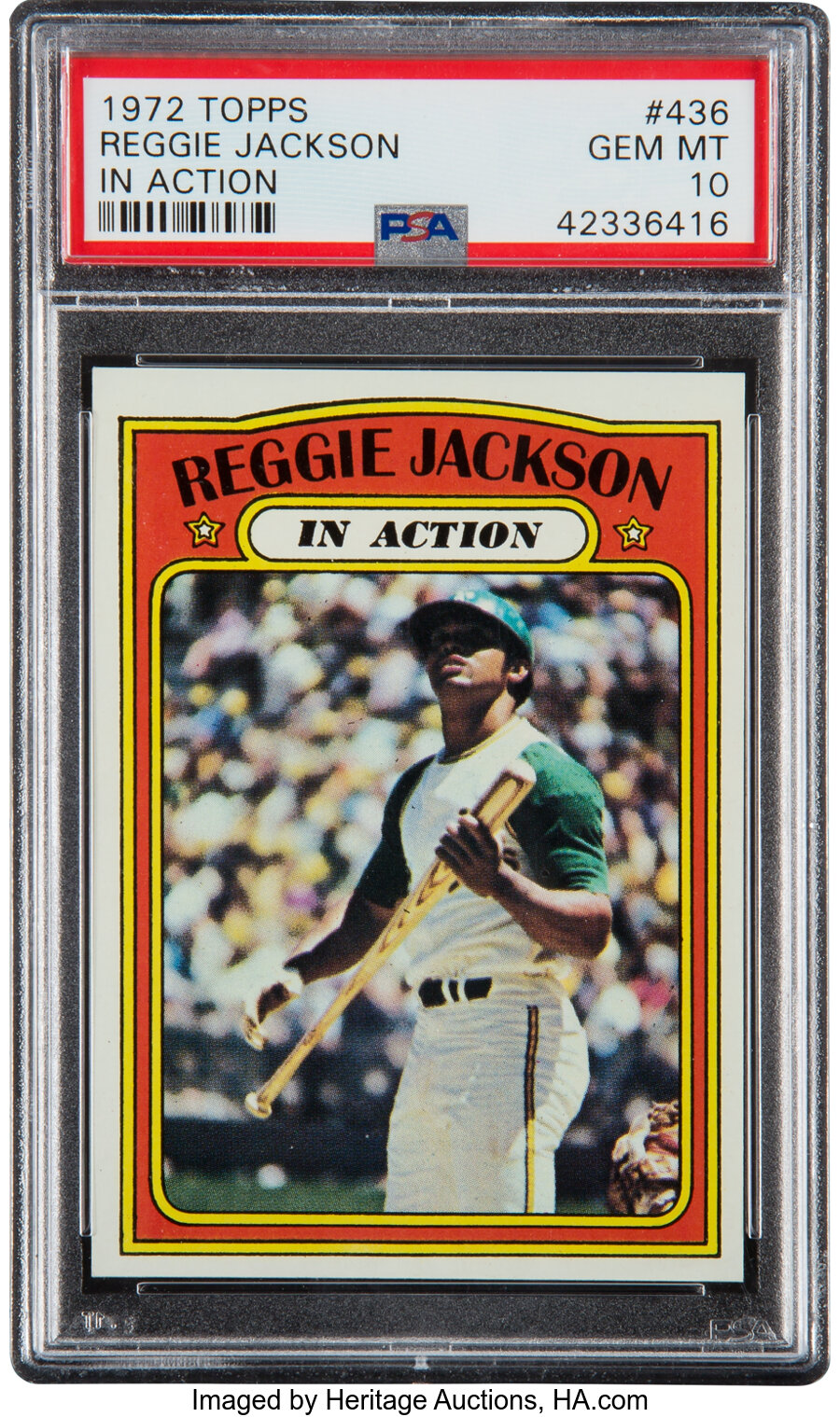 1972 Topps Reggie Jackson (In Action) #436 PSA Gem Mint 10