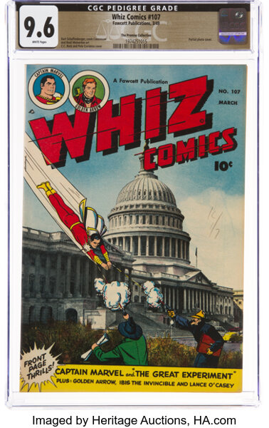 Golden Age (1938-1955):Superhero, Whiz Comics #107 The Promise Collection Pedigree (Fawcett Publications, 1949) CGC NM+ 9.6 White pages....