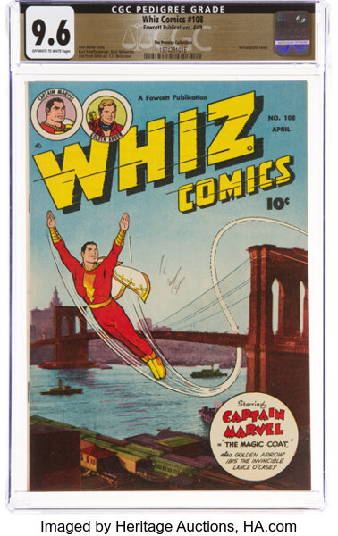 Golden Age (1938-1955):Superhero, Whiz Comics #108 The Promise Collection Pedigree (Fawcett Publications, 1949) CGC NM+ 9.6 Off-white to white pages....