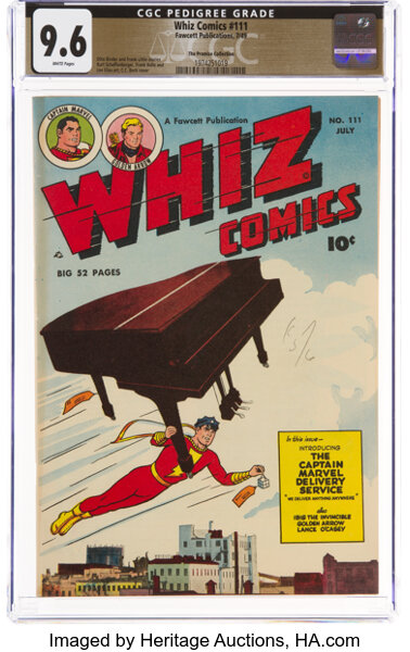 Golden Age (1938-1955):Superhero, Whiz Comics #111 The Promise Collection Pedigree (Fawcett Publications, 1949) CGC NM+ 9.6 White pages....