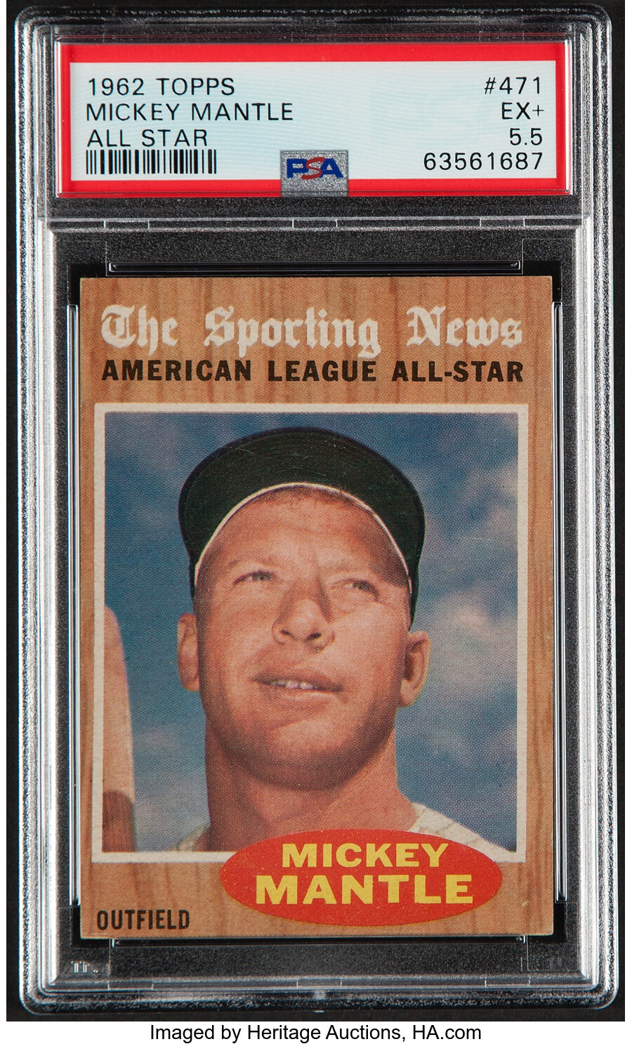 1962 Topps Mickey Mantle (All Star) #471 PSA EX+ 5.5