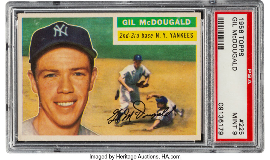 1956 Topps Gil McDougald #225 PSA Mint 9 - Only One Higher