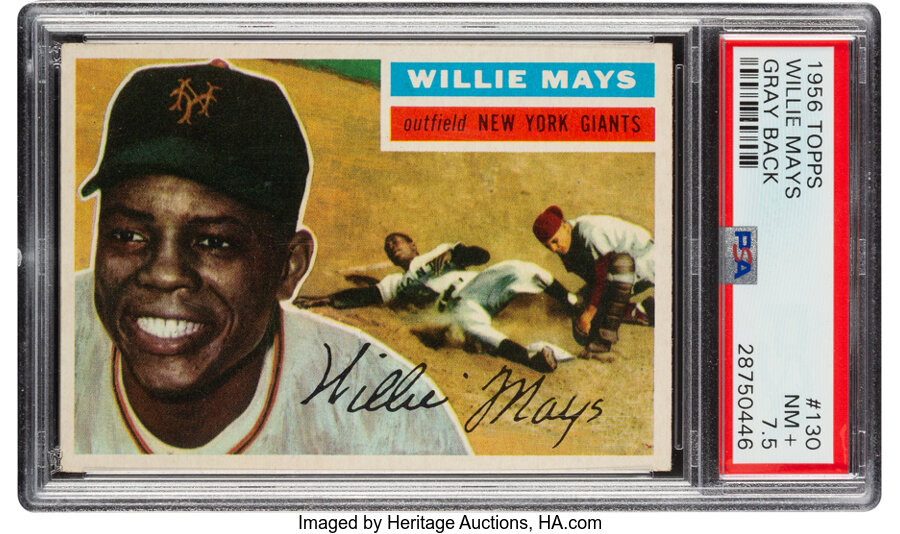 1956 Topps Willie Mays (Gray Back) #130 PSA NM+ 7.5