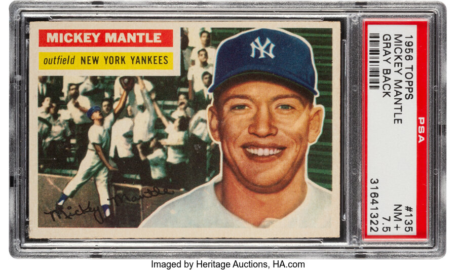 1956 Topps Mickey Mantle (Gray Back) #135 PSA NM+ 7.5