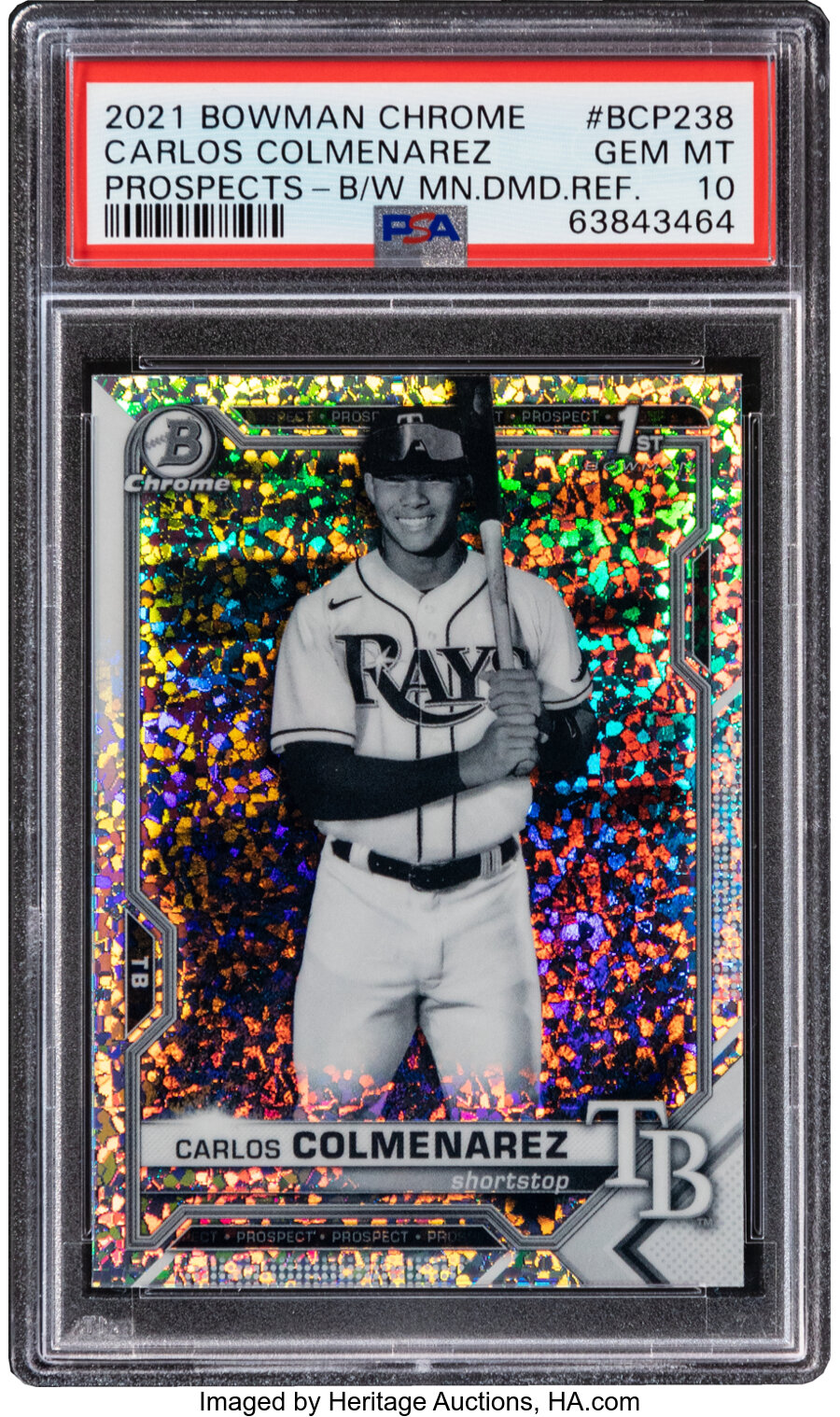 2021 Bowman Chrome Prospects Carlos Colmenarez (Black & White Mini Diamond Refractor) #BCP-238 PSA Gem Mint 10