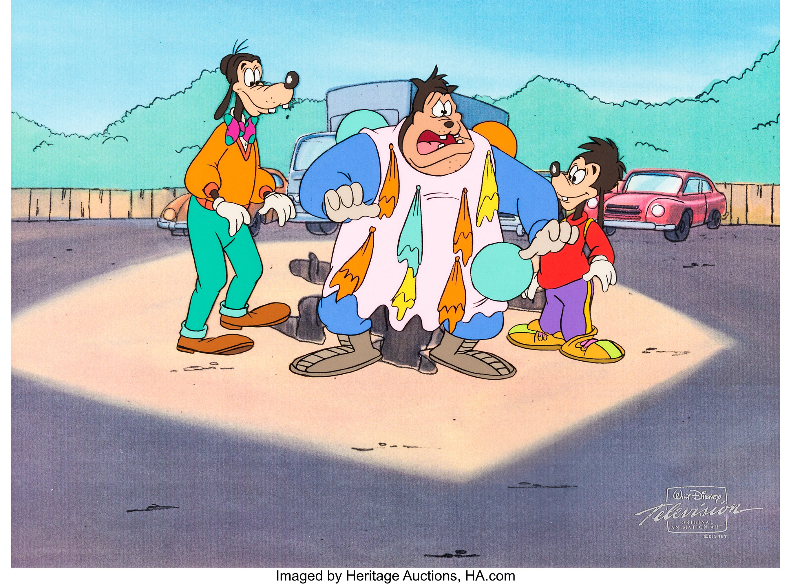 Goof Troop Goofy, Max, and Pete Production Cel (Walt Disney, c. | Lot ...