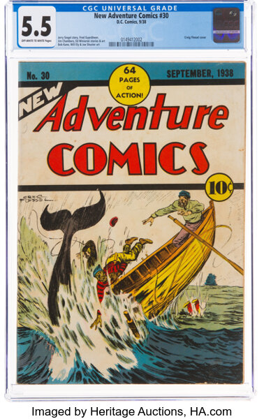 Golden Age (1938-1955):Adventure, New Adventure Comics #30 (DC, 1938) CGC FN- 5.5 Off-white to white pages....