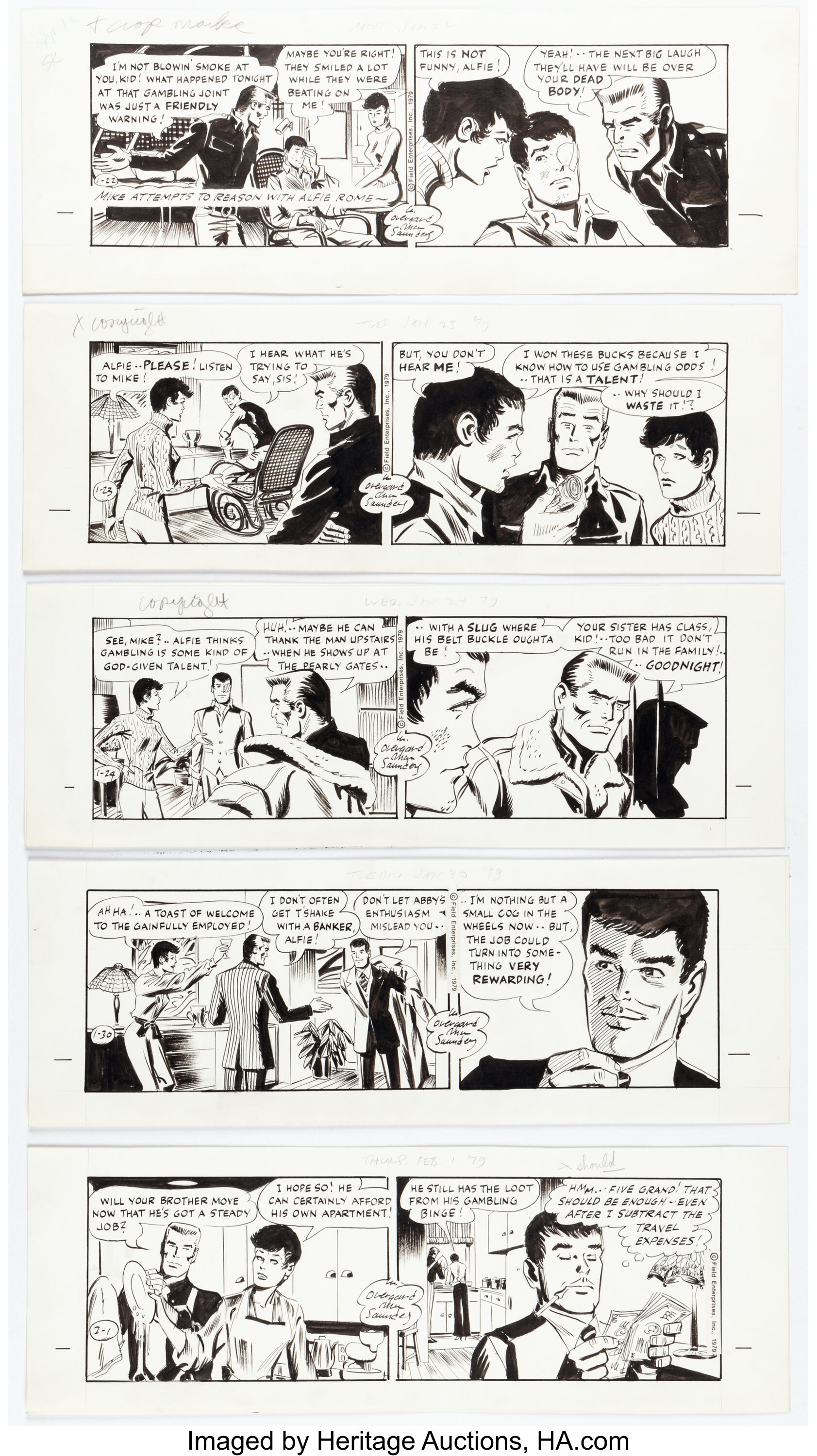 William Overgard Steve Roper & Mike Nomad Daily Comic Strip | Lot ...