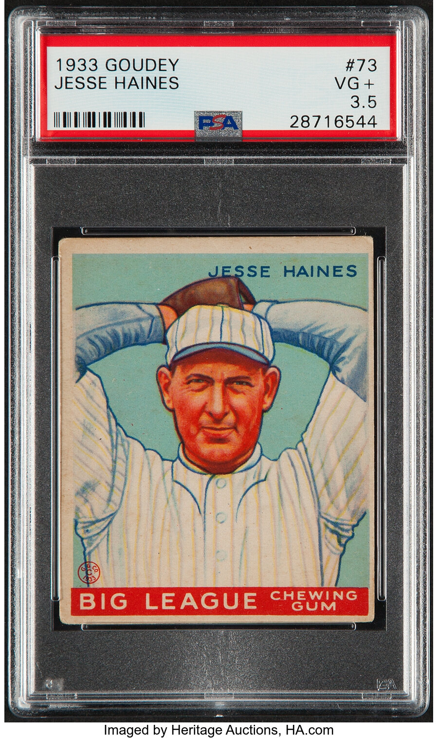 1933 Goudey Jesse Haines #73 PSA VG+ 3.5