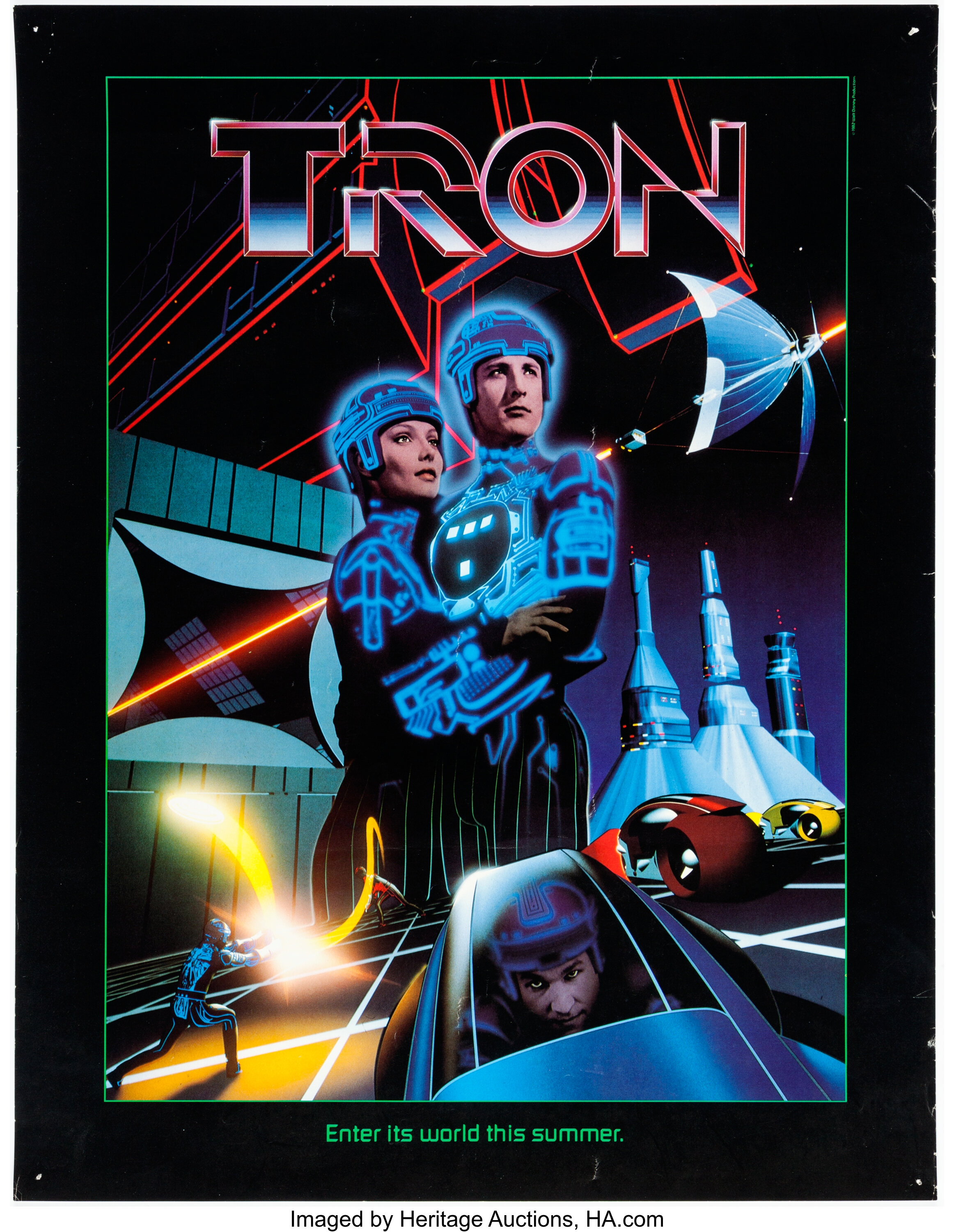 TRON Advance Poster (Walt Disney, 1982).... Memorabilia Poster | Lot ...