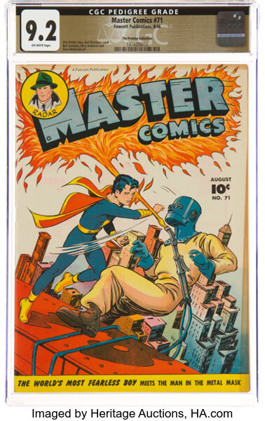 Golden Age (1938-1955):Superhero, Master Comics #71 The Promise Collection Pedigree (Fawcett Publications, 1946) CGC NM- 9.2 Off-white pages....
