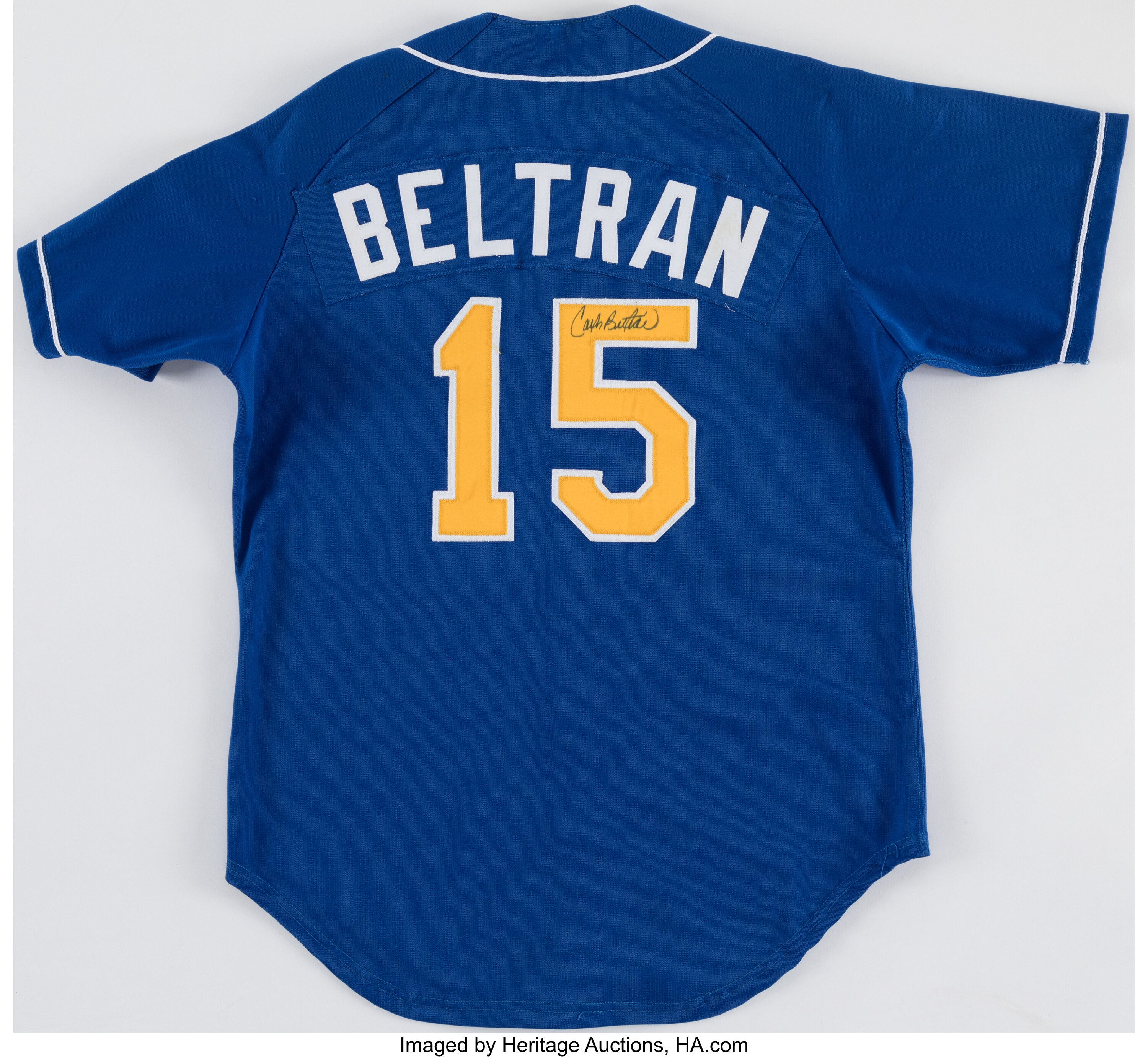 Carlos Beltran Game Worn & Signed Wilmington Blue Rocks Jersey ...
