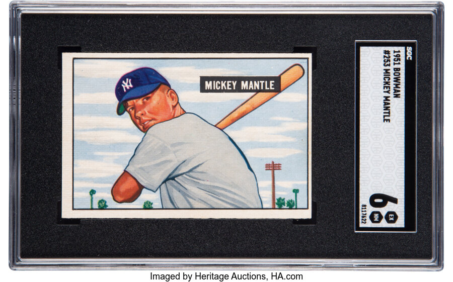 1951 Bowman Mickey Mantle Rookie #253 SGC EX-NM 6