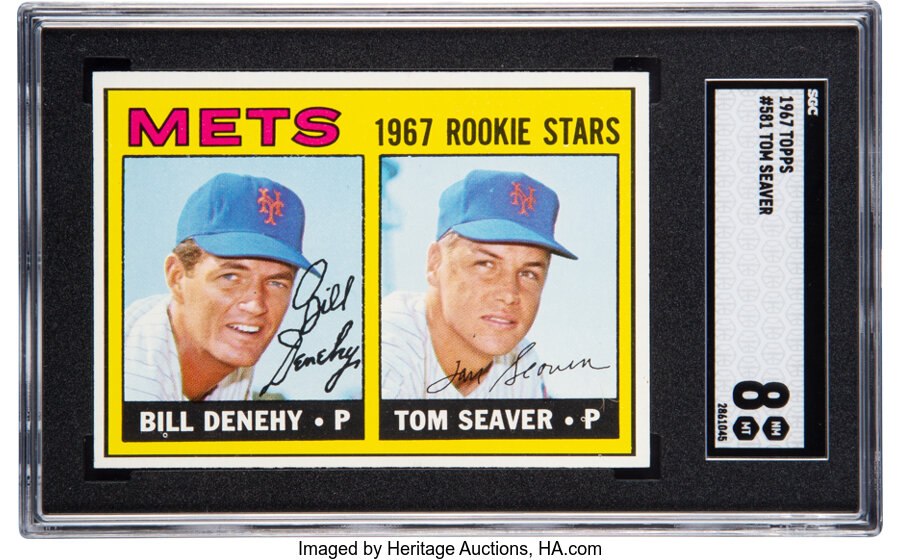 1967 Topps Tom Seaver - Mets Rookie Stars #581 SGC NM-MT 8