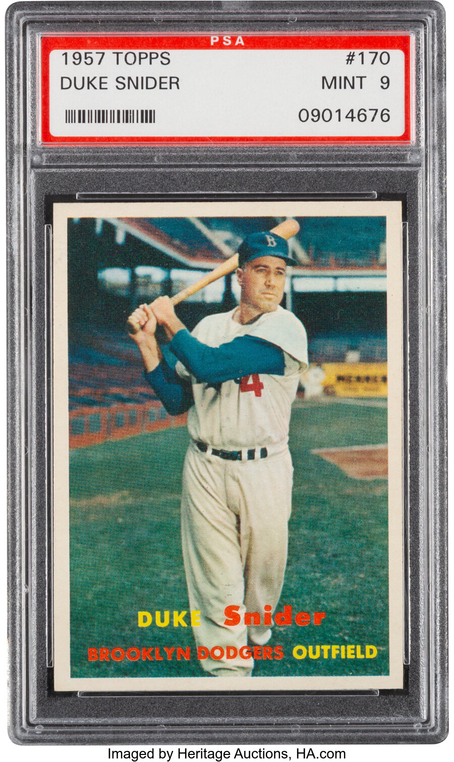 1957 Topps Duke Snider #170 PSA Mint 9 - Only One Higher