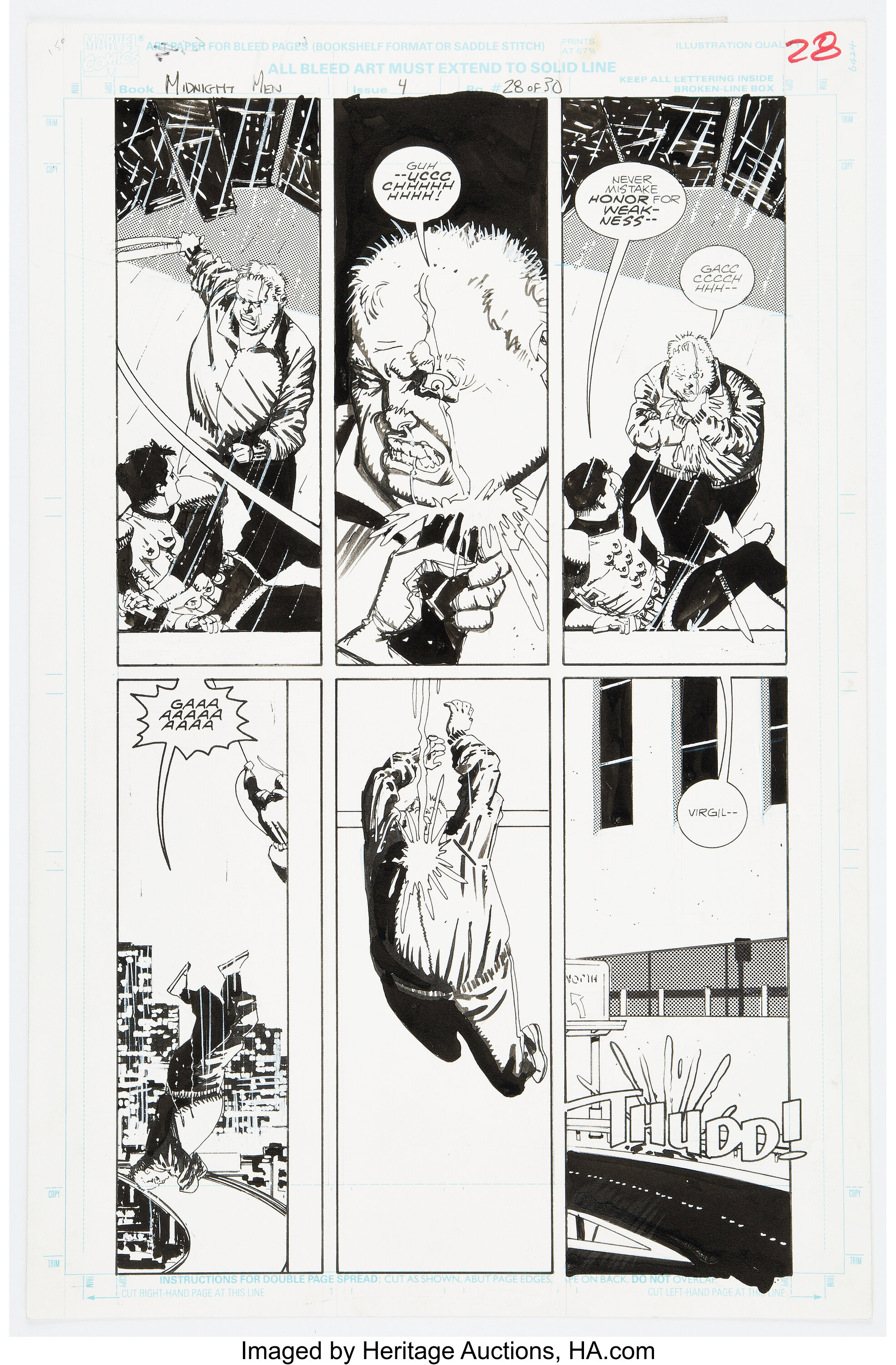 Howard Chaykin Midnight Men #4 Story Page 28 Original Art | Lot #46024 ...