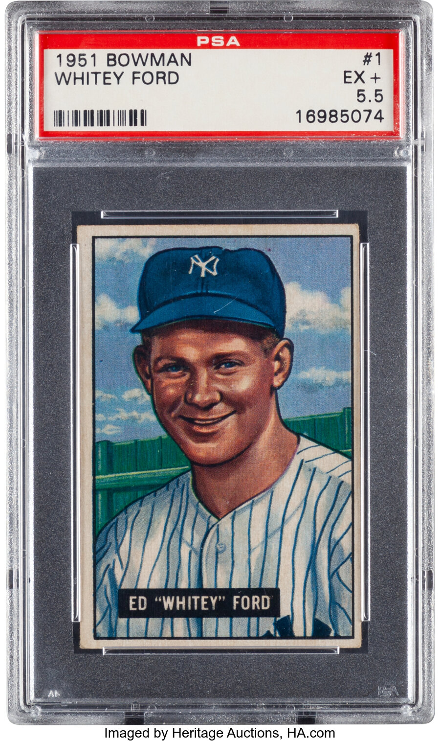 1951 Bowman Whitey Ford Rookie #1 PSA EX+ 5.5