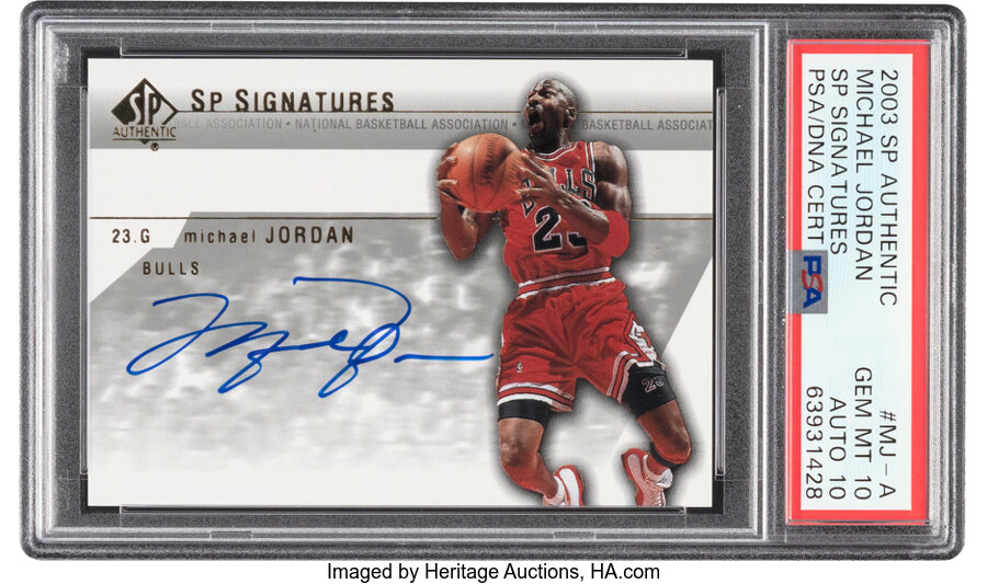 2003 Upper Deck SP Authentic Michael Jordan (SP Signatures) #MJ-A PSA Gem Mint 10, Auto 10