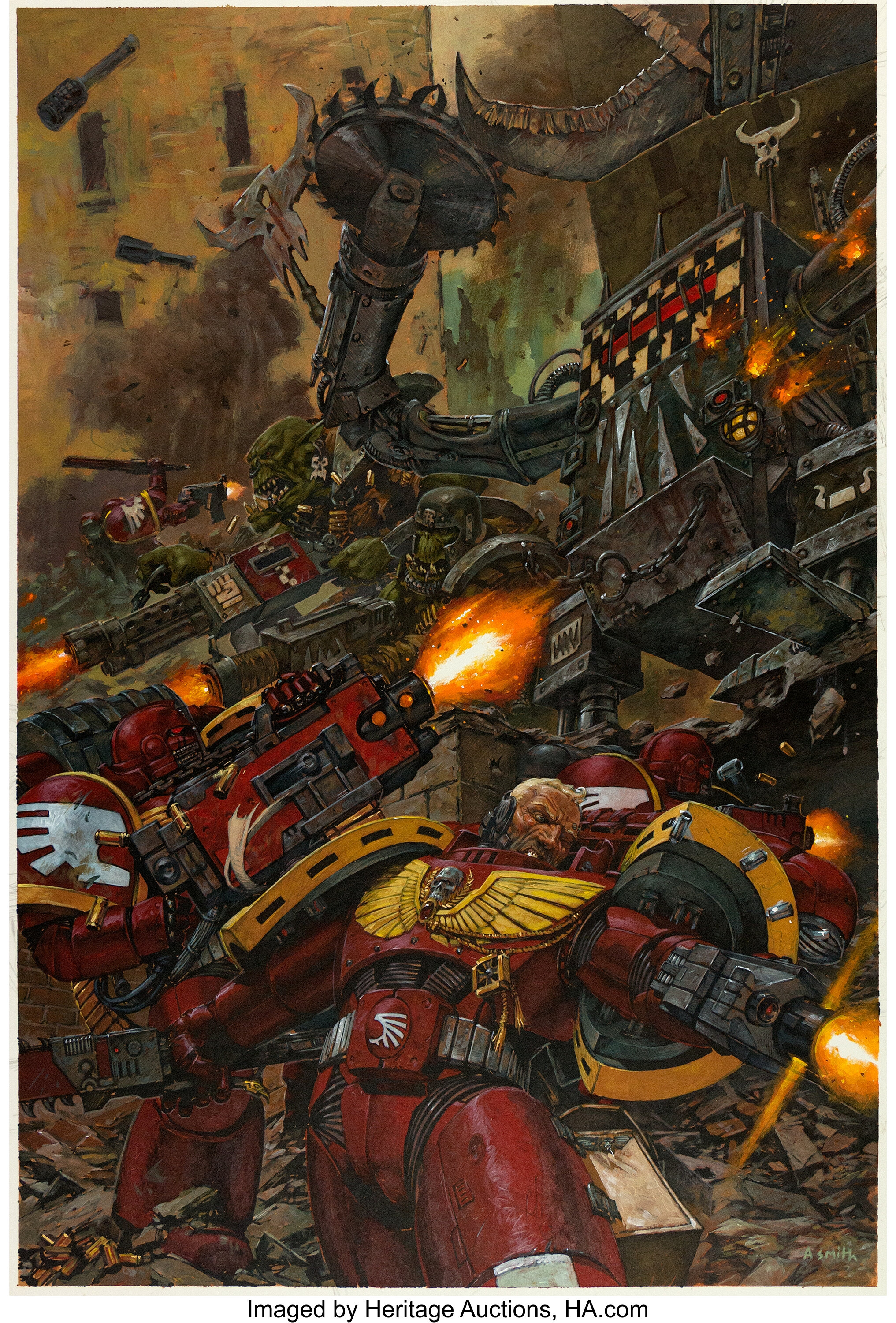 Adrian Smith Space Marines Crusade Against the Orks Illustration | Lot ...