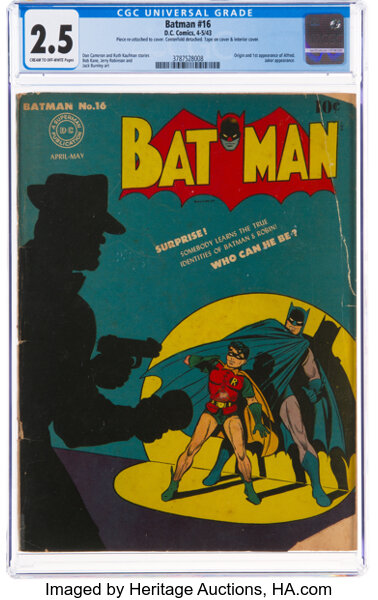 Golden Age (1938-1955):Superhero, Batman #16 (DC, 1943) CGC GD+ 2.5 Cream to off-white pages....