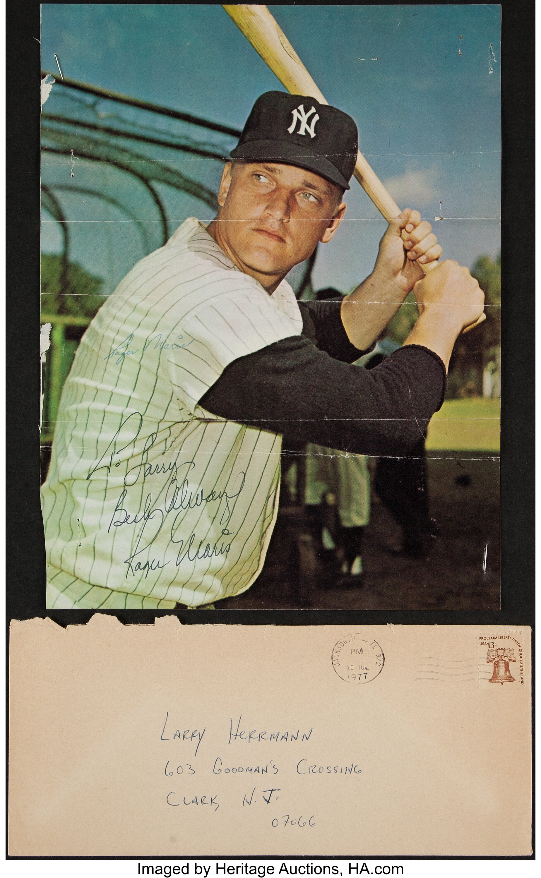 Roger Maris Single Signed Magazine Cutout. ... Autographs Photos | Lot ...