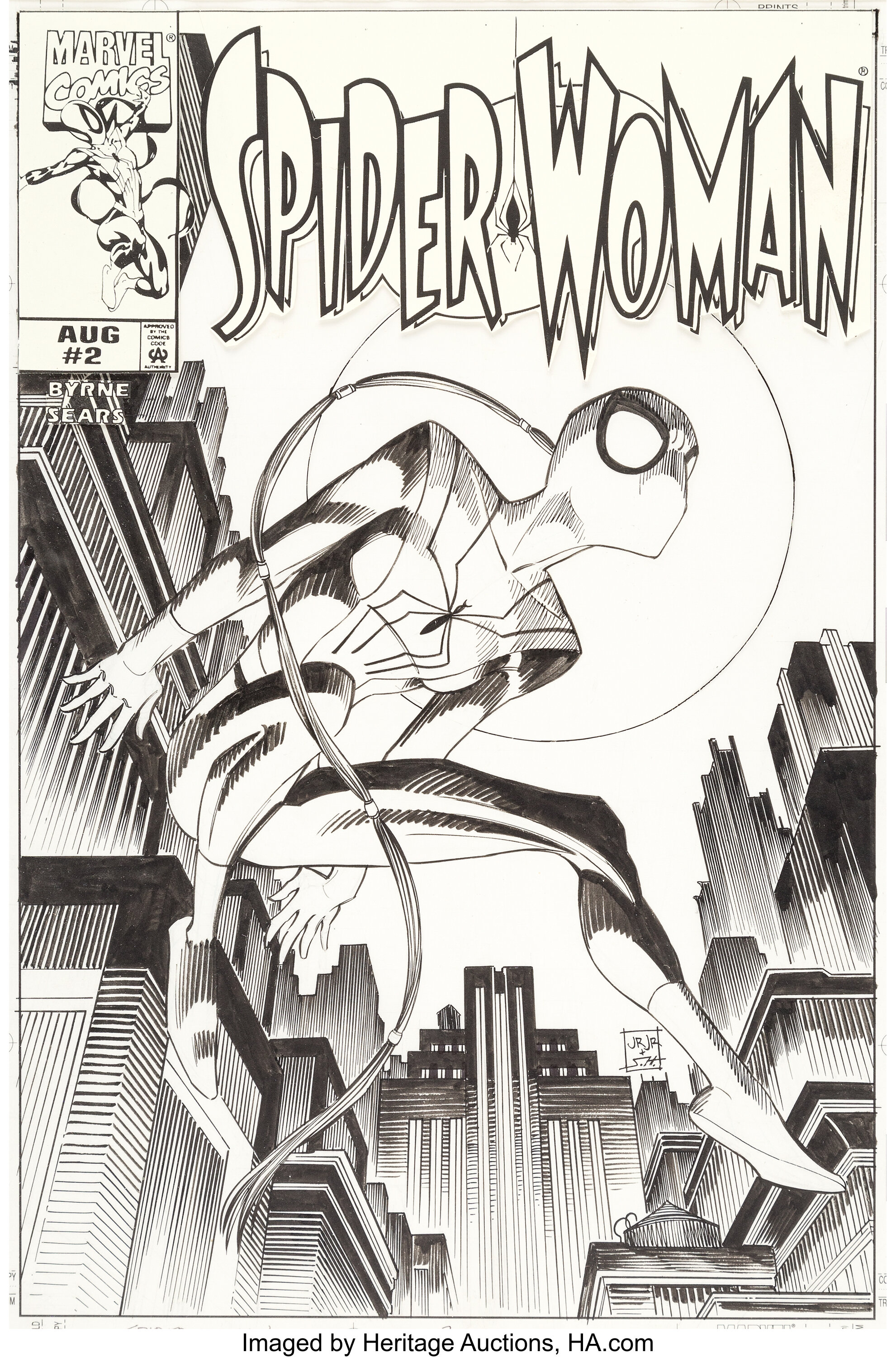 John Romita Jr. and Scott Hanna Spider-Woman #2 Cover Original Art ...