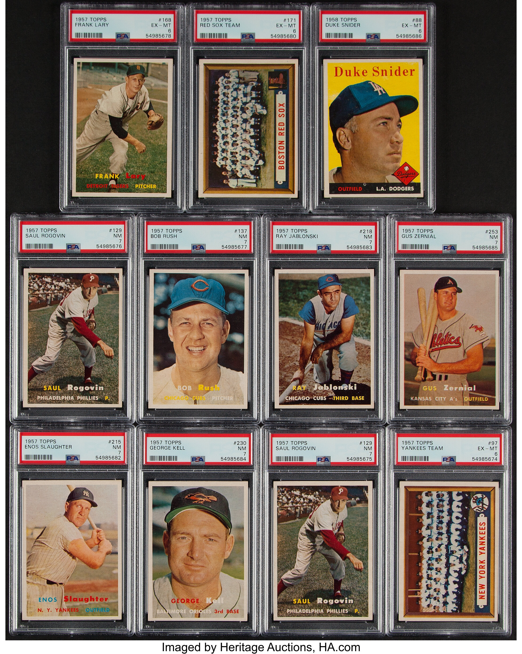 1957 & 1958 Topps Baseball PSA Graded Collection (11).... Baseball ...