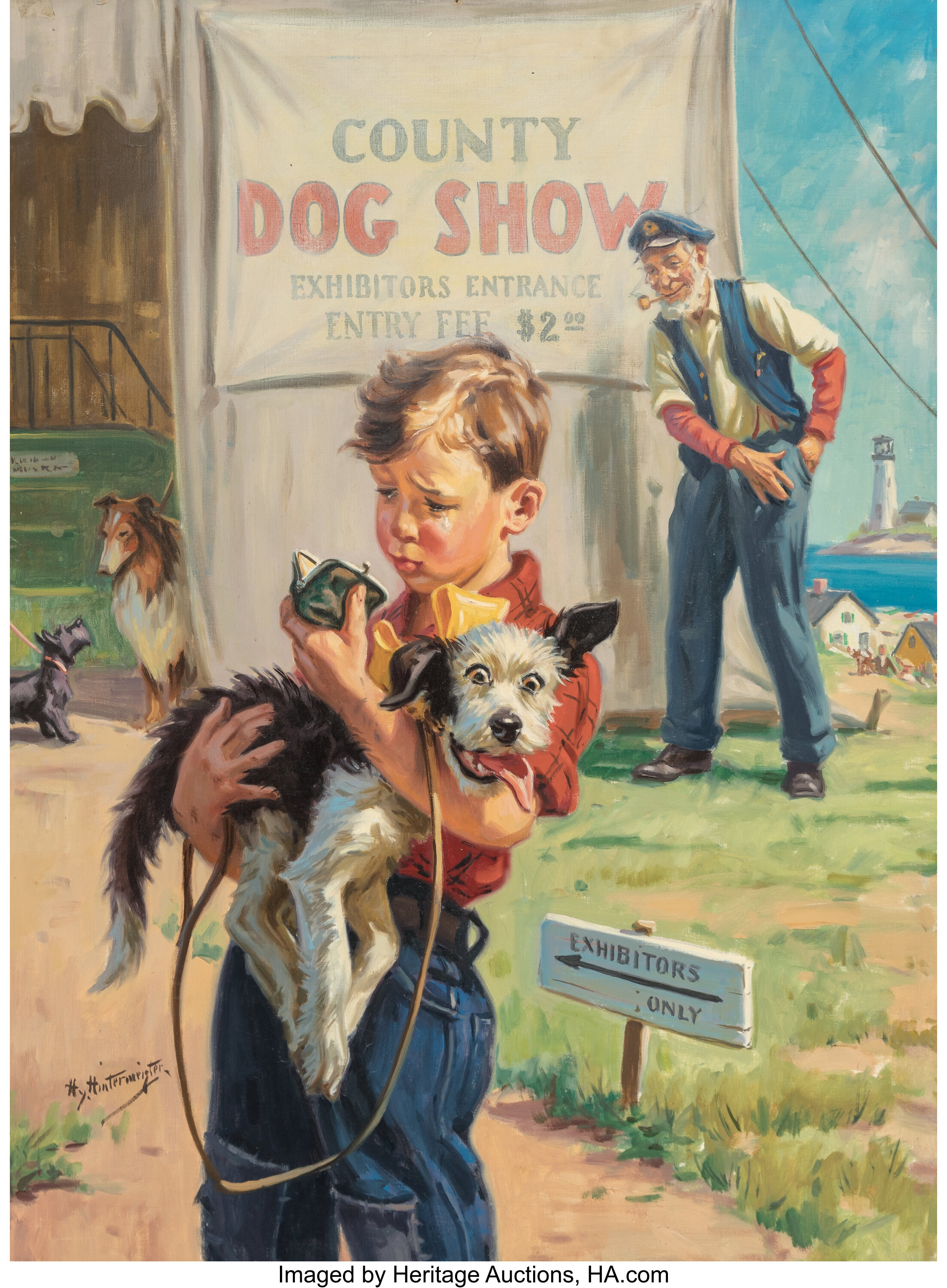 Hy Henry Hintermeister American 1897 1972 Dog Show Oil On Lot