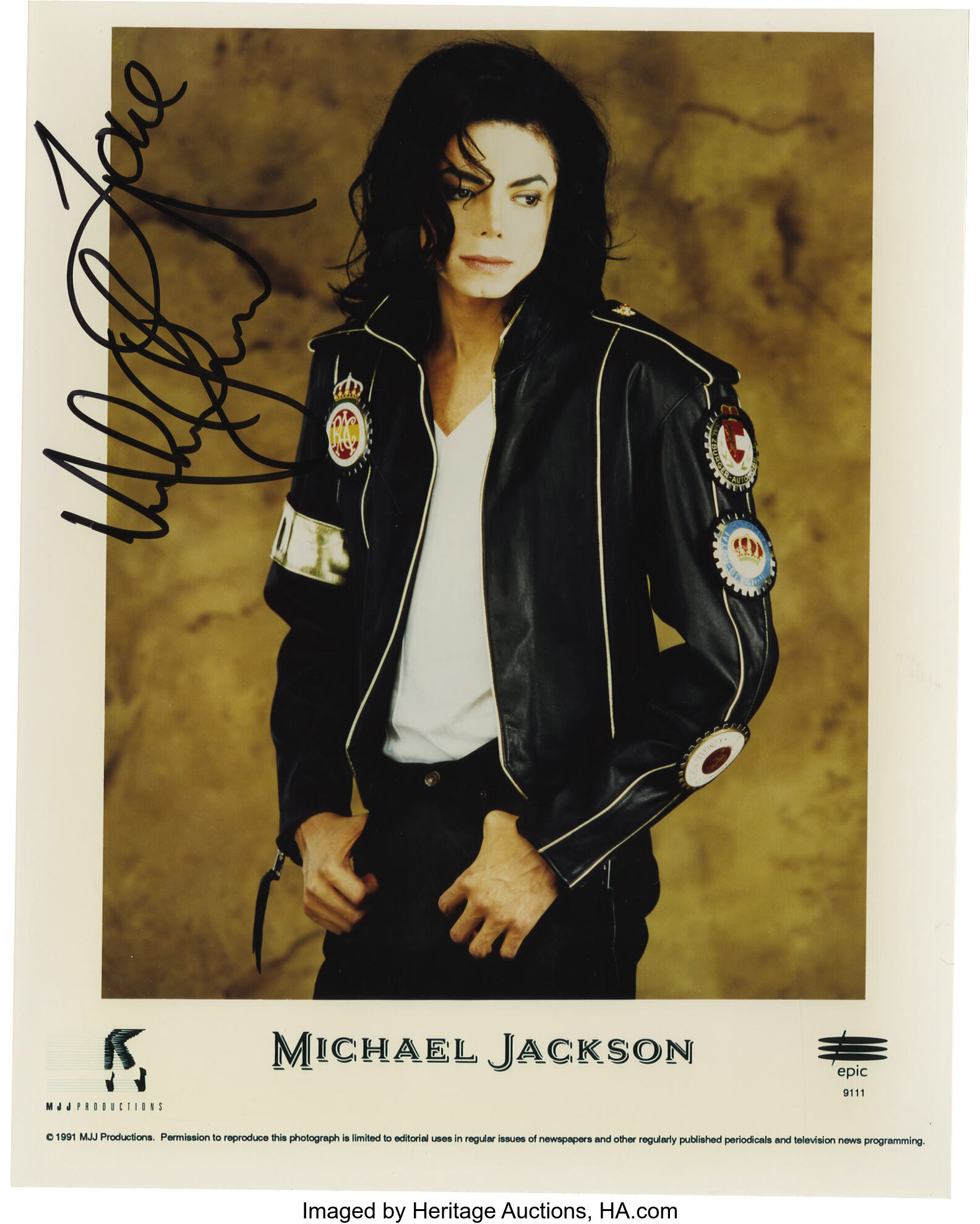 Michael Jackson Signed Photo. A color 8