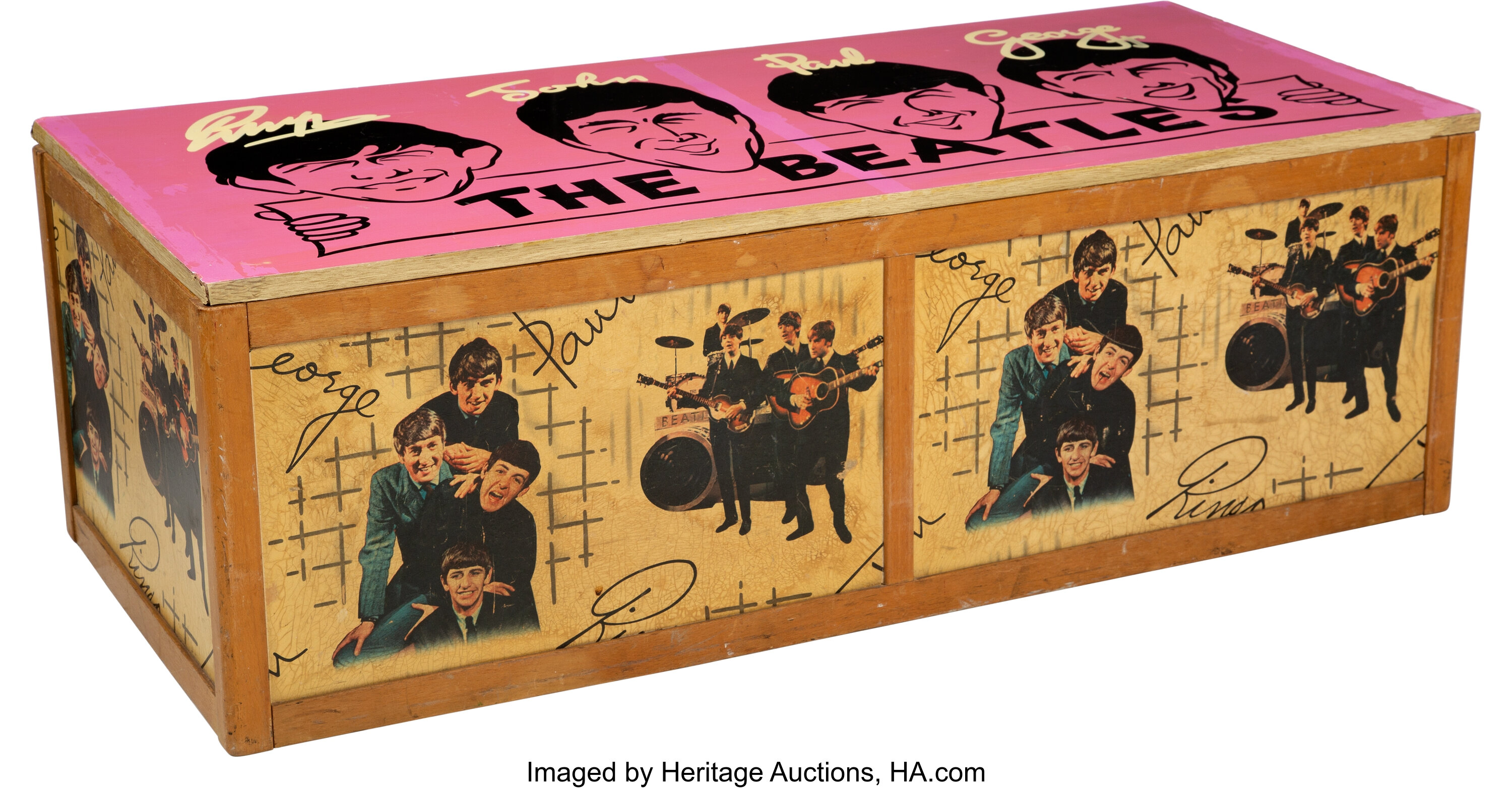 The Beatles Vintage Cartoon Chest (1960s).  Music Memorabilia 