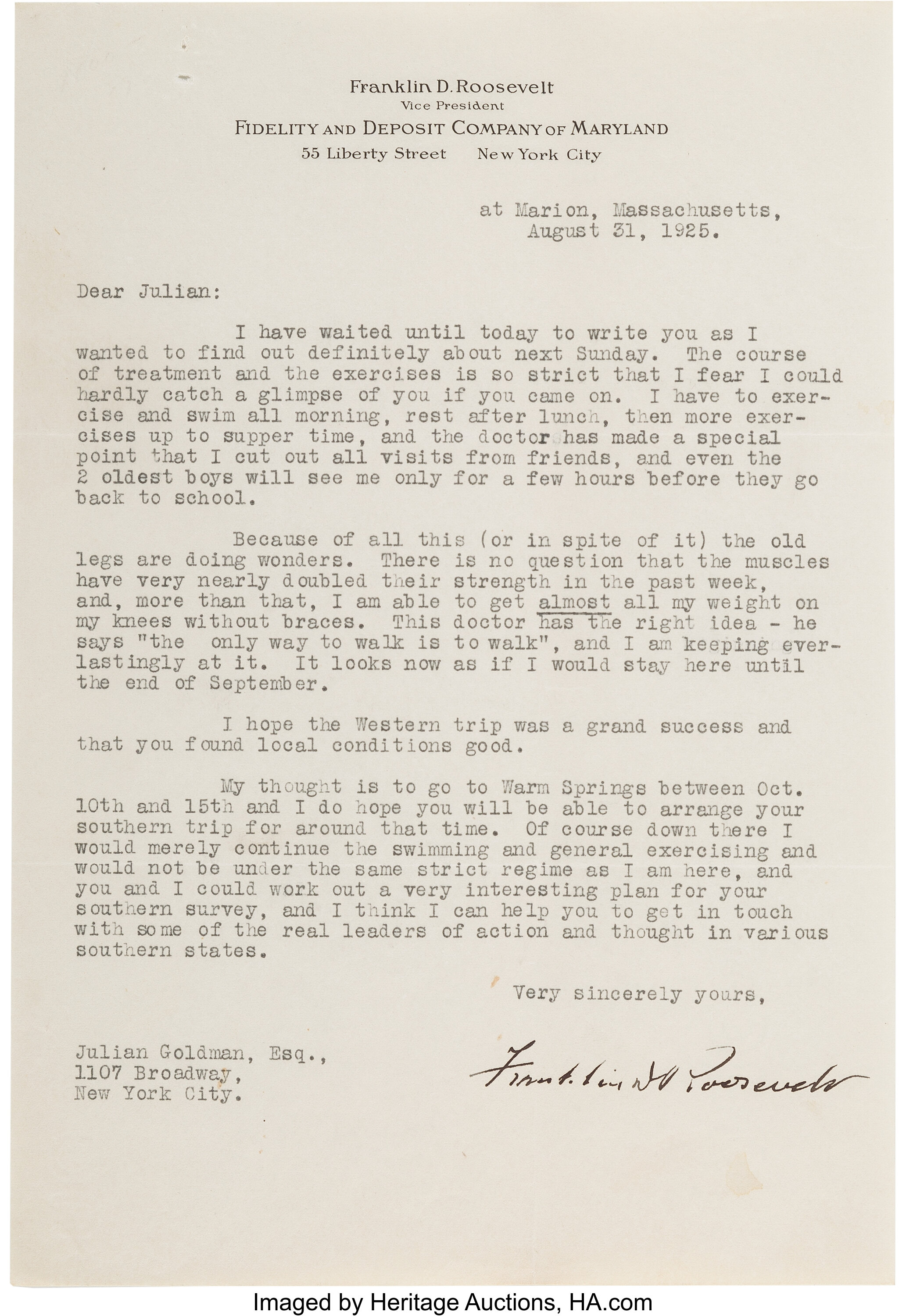 Franklin D Roosevelt Typed Letter Signed Franklin D Lot 43044 Heritage Auctions 