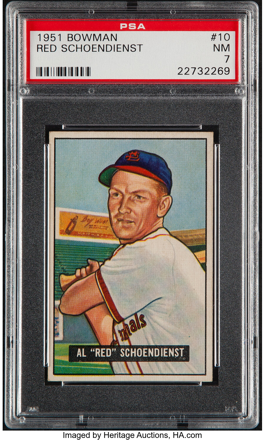 1951 Bowman Red Schoendienst #10 PSA NM 7