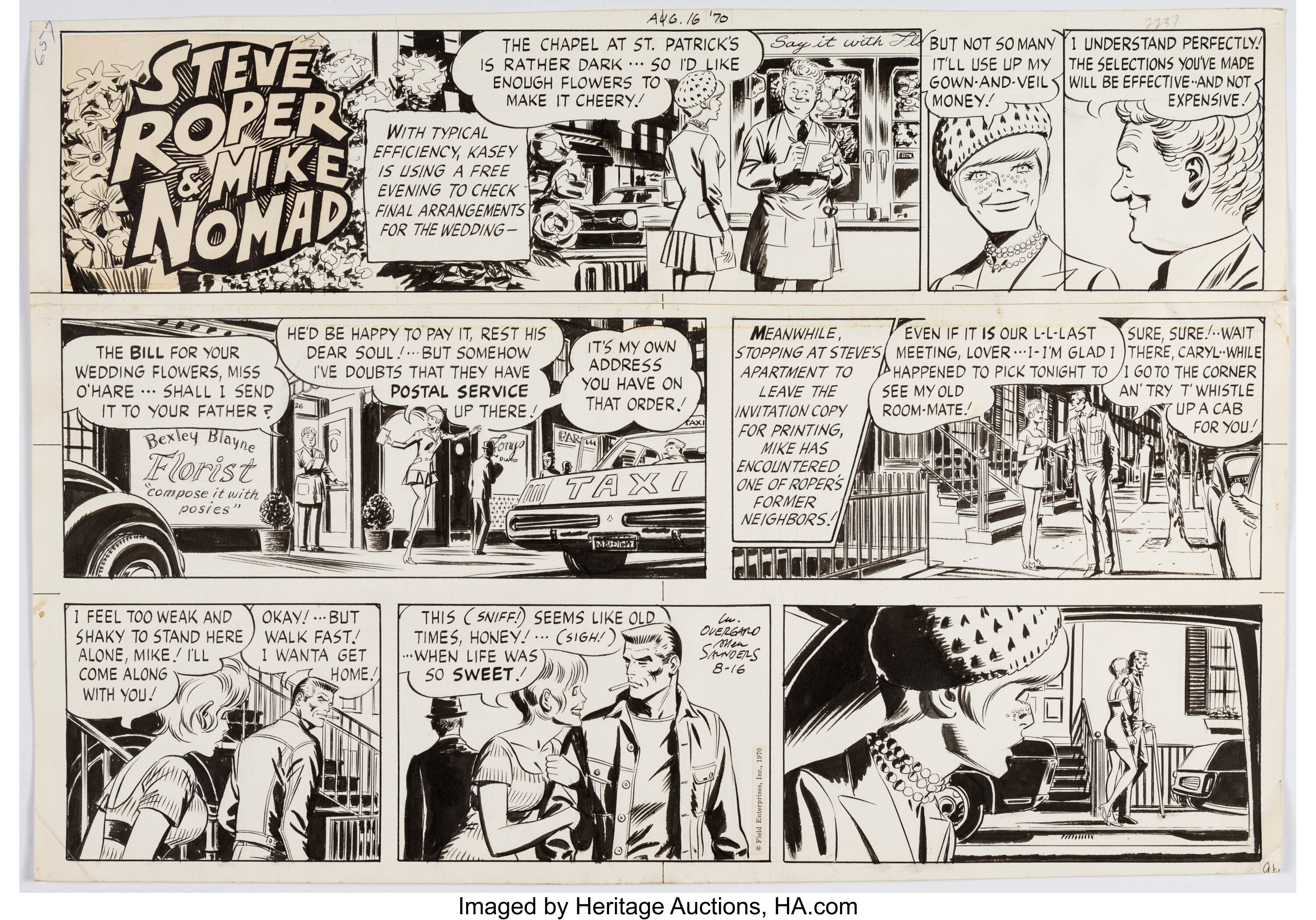 William Overgard Steve Roper & Mike Nomad Sunday Comic Strip | Lot ...