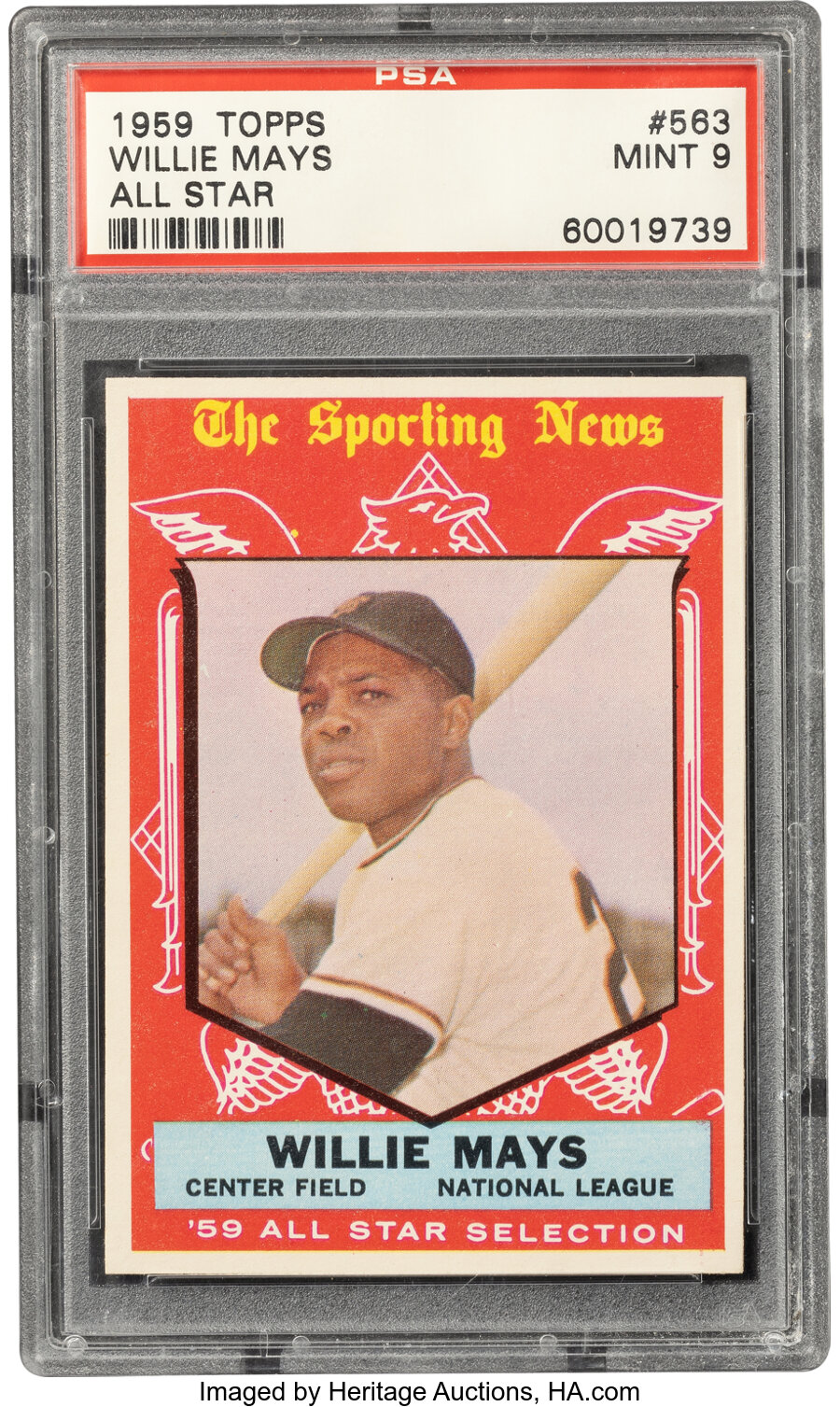 1959 Topps Willie Mays (All Star) #563 PSA Mint 9 - Only One Higher
