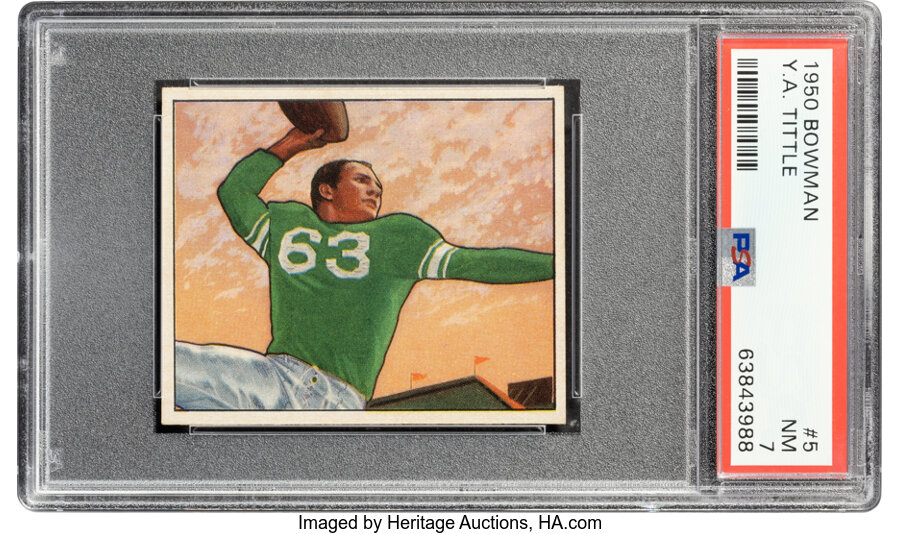 1950 Bowman Y.A. Tittle Rookie #5 PSA NM 7