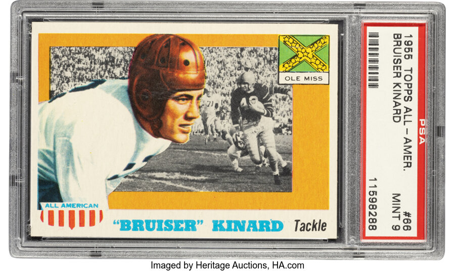 1955 Topps Bruiser Kinard #66 PSA Mint 9 - Only One Higher